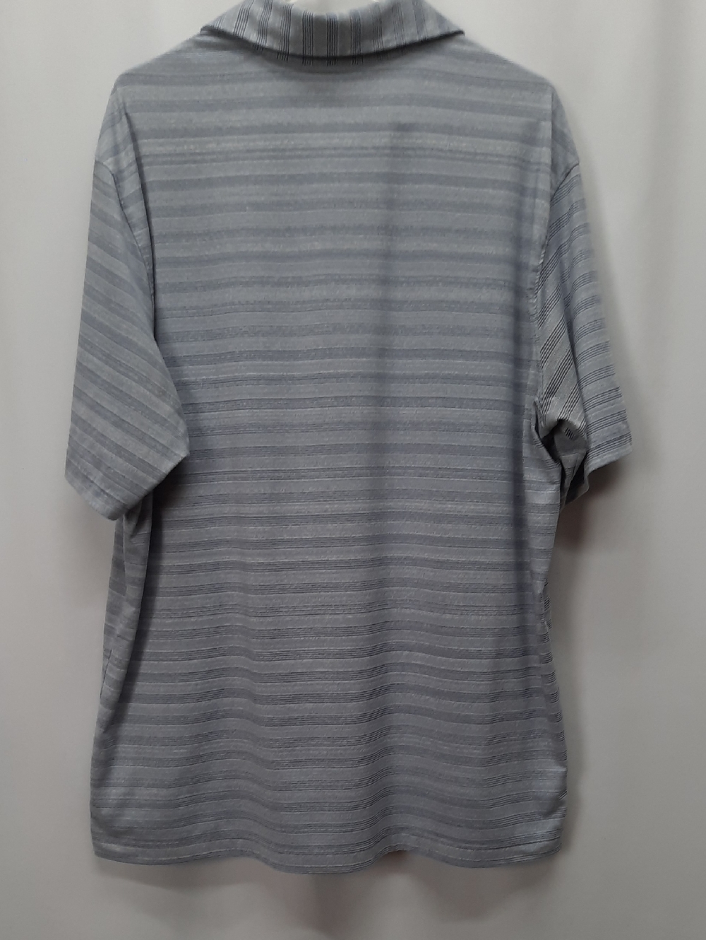 Walter Hagen Golf Polo Shirt Men's XL Gray Blue Striped Performance Short Sleeve - Picture 2 of 9
